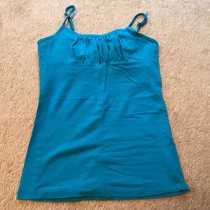 Blue tank top with built in bra size medium